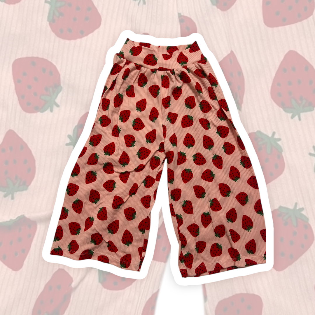 5T Strawberry Rib Wide Leg Pants