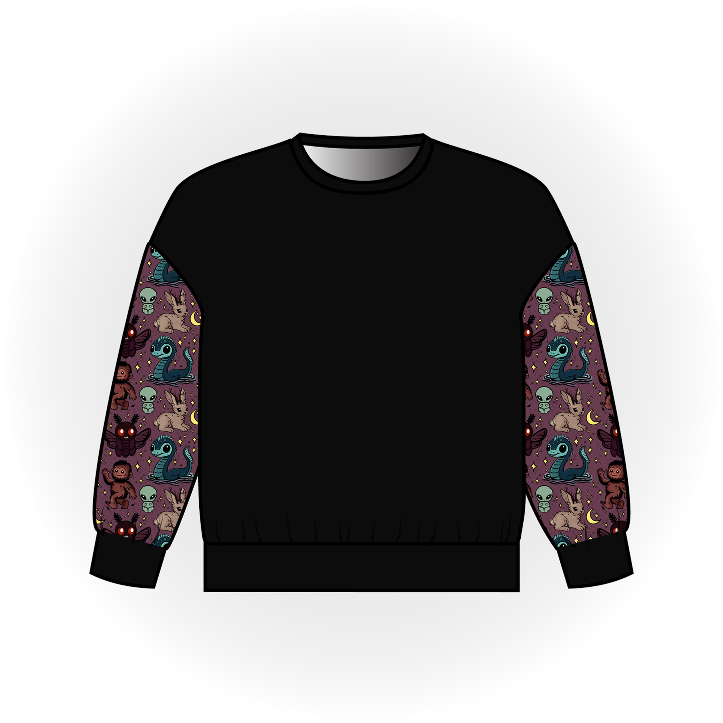Plum Baby Cryptids Colorblock Long Sleeve Dolman Top