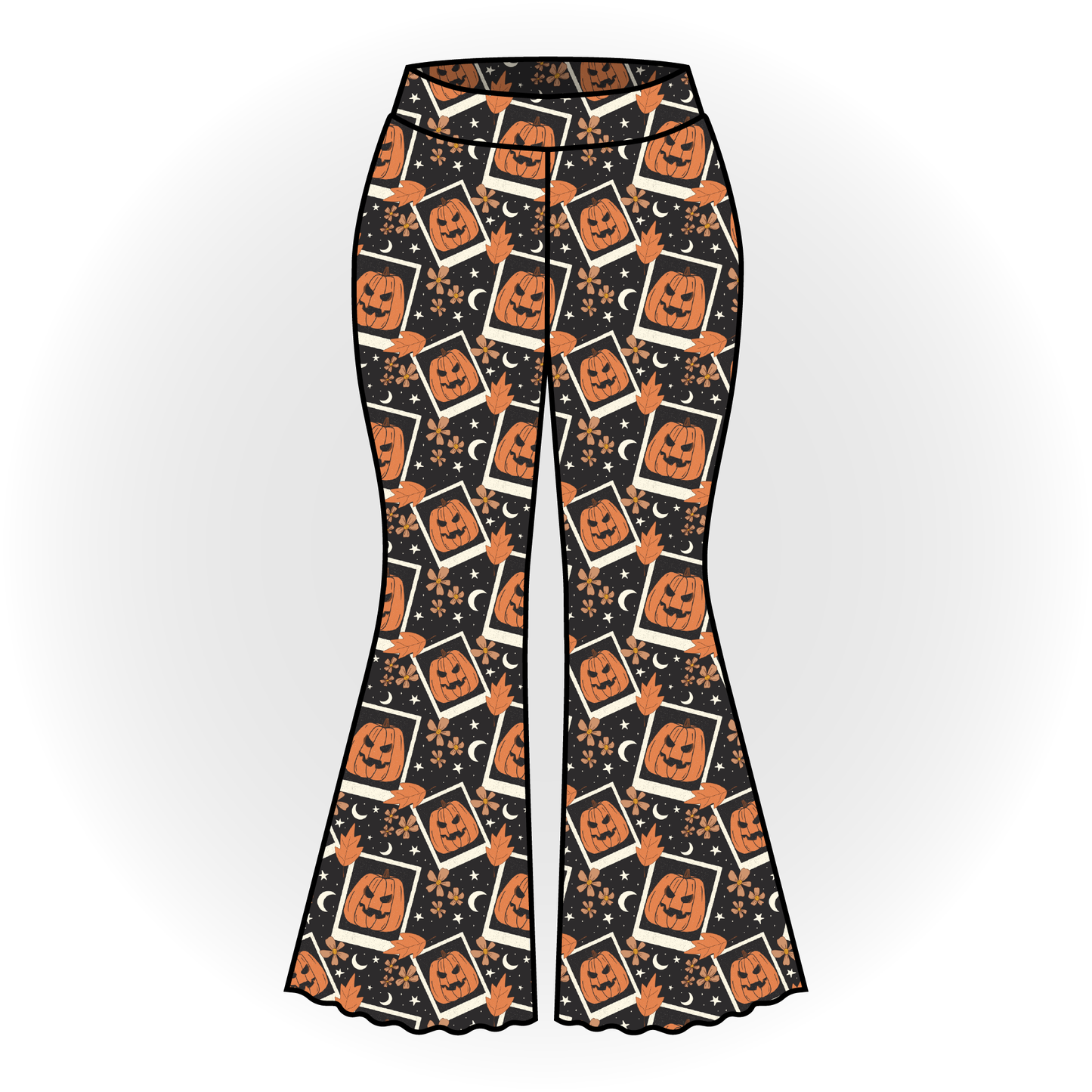 Pumpkin Polaroids Bell Bottoms