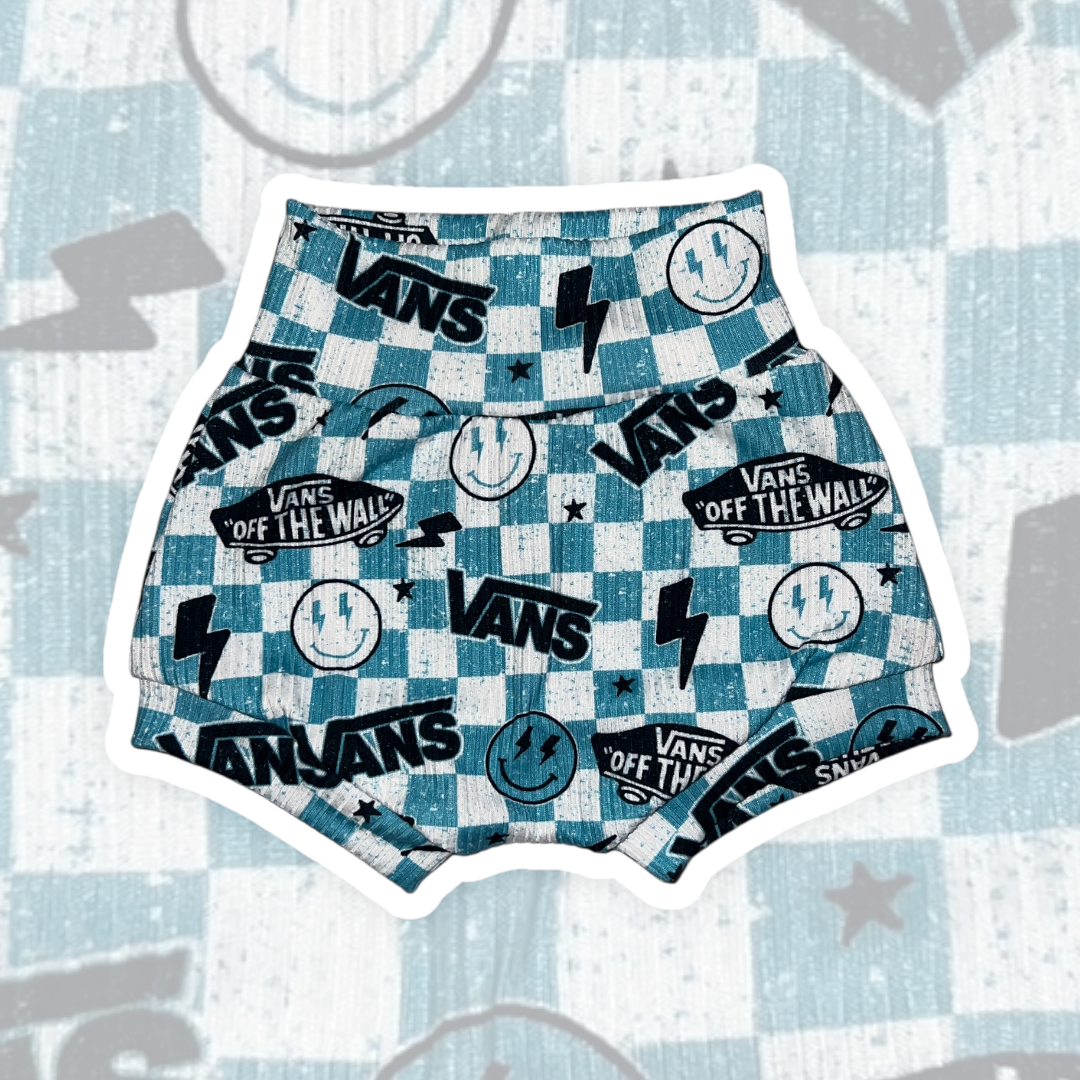 0-3M Aqua Skater Checker Bummies