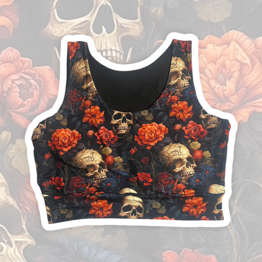 3X Floral Skulls Brami Top
