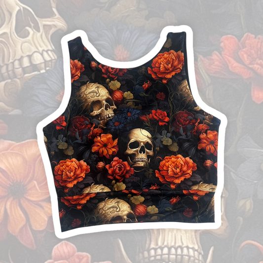 Medium Floral Skulls Brami Top