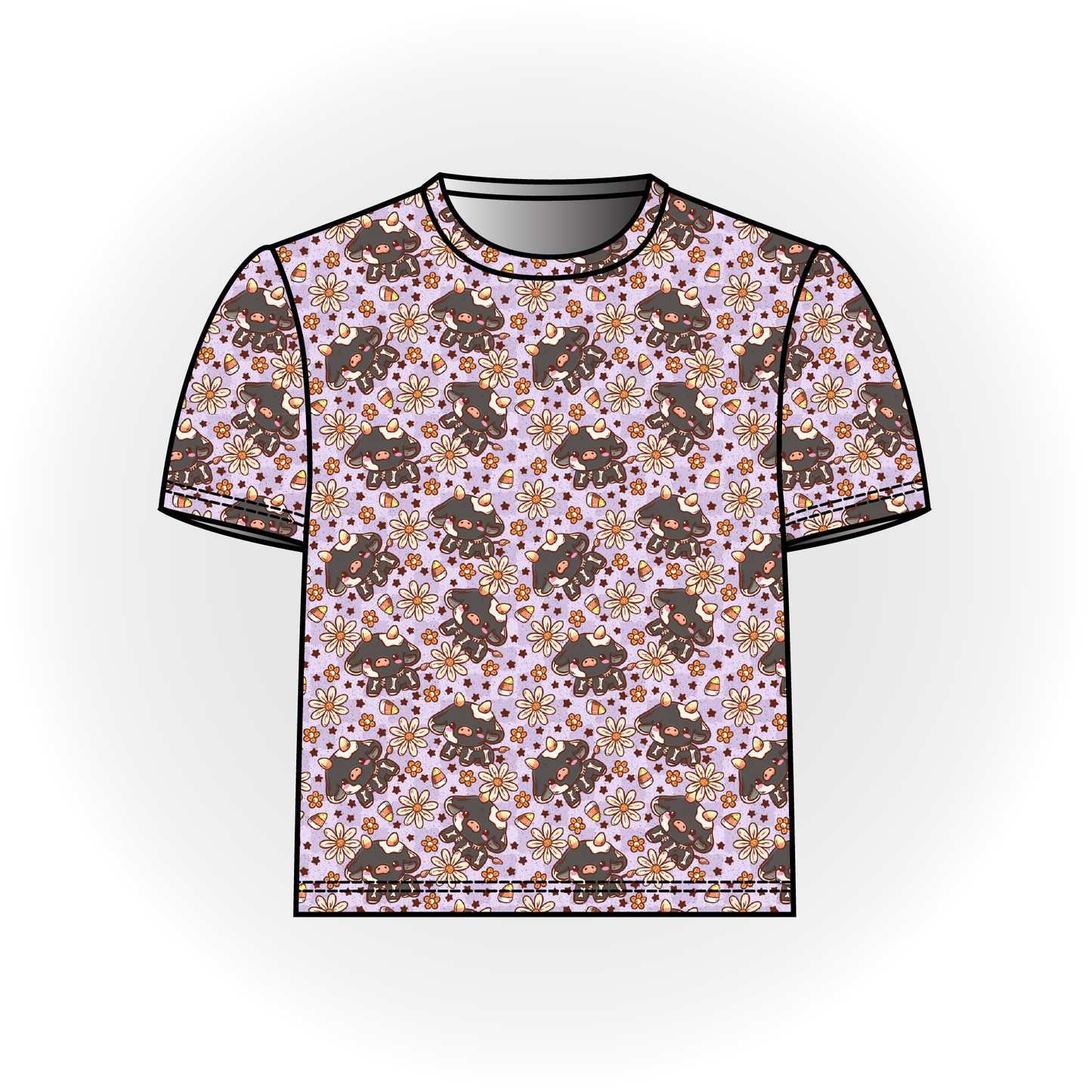 Candy Corn Cow Basic Tee