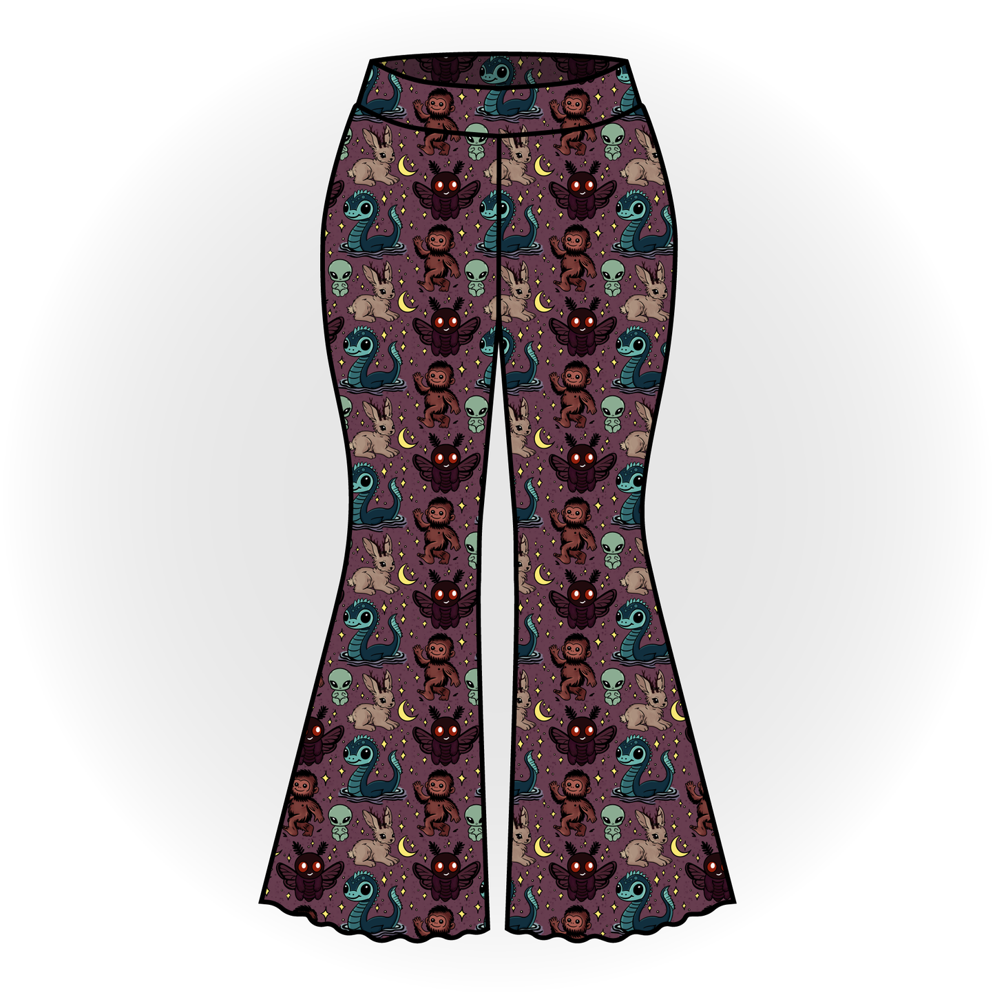 Plum Baby Cryptids Bell Bottoms