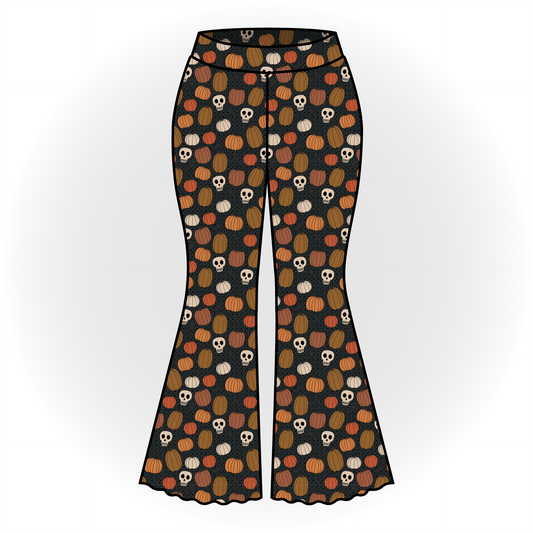 Skully Pumpkin Patch Bell Bottoms