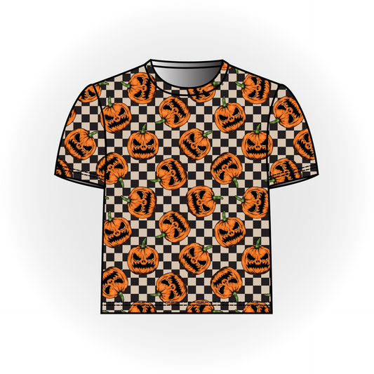 Checker Jack-O-Lanterns Basic Tee
