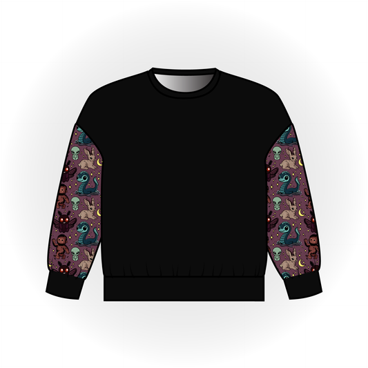 Plum Baby Cryptids Colorblock Long Sleeve Dolman Top