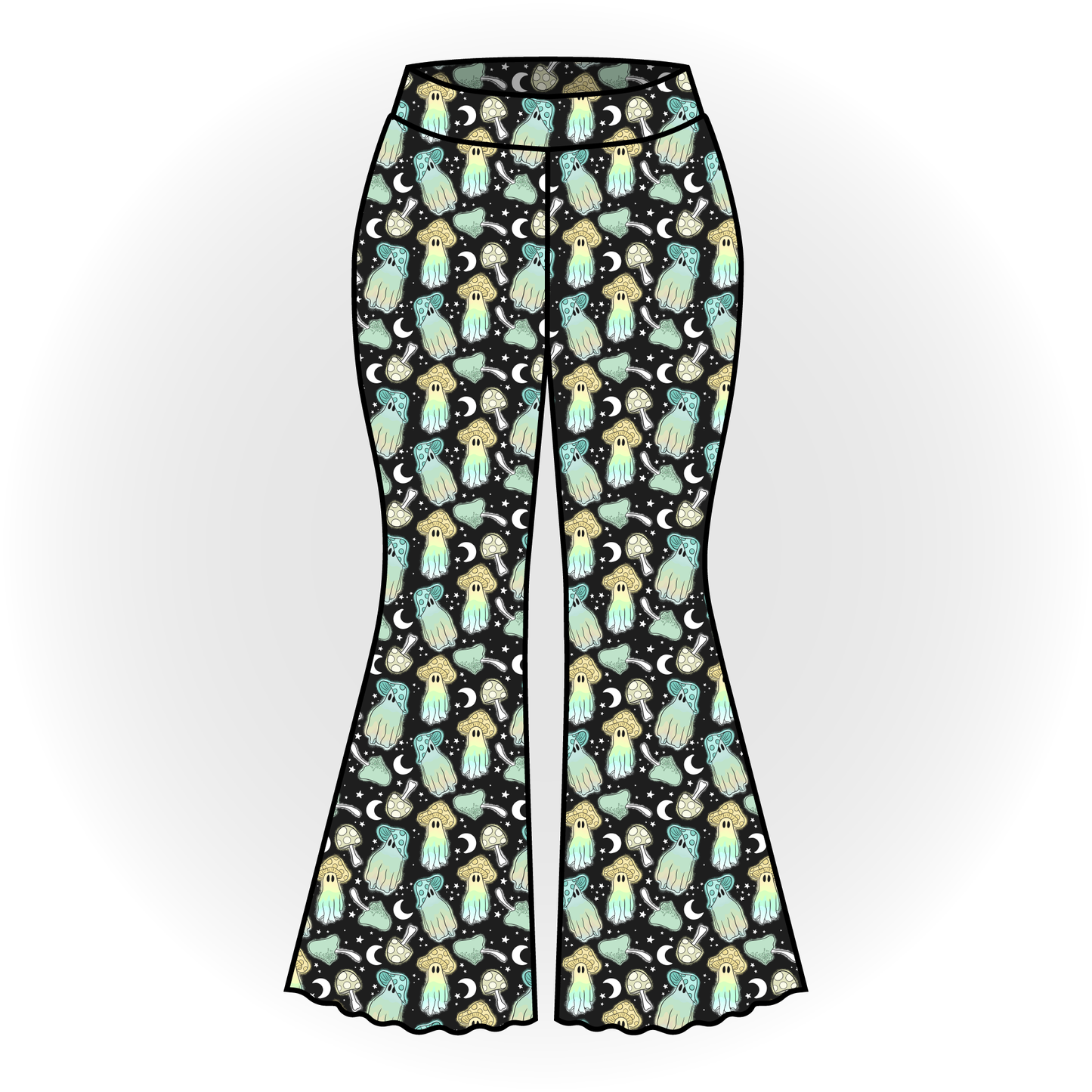 Shroomie Ghosts  Bell Bottoms