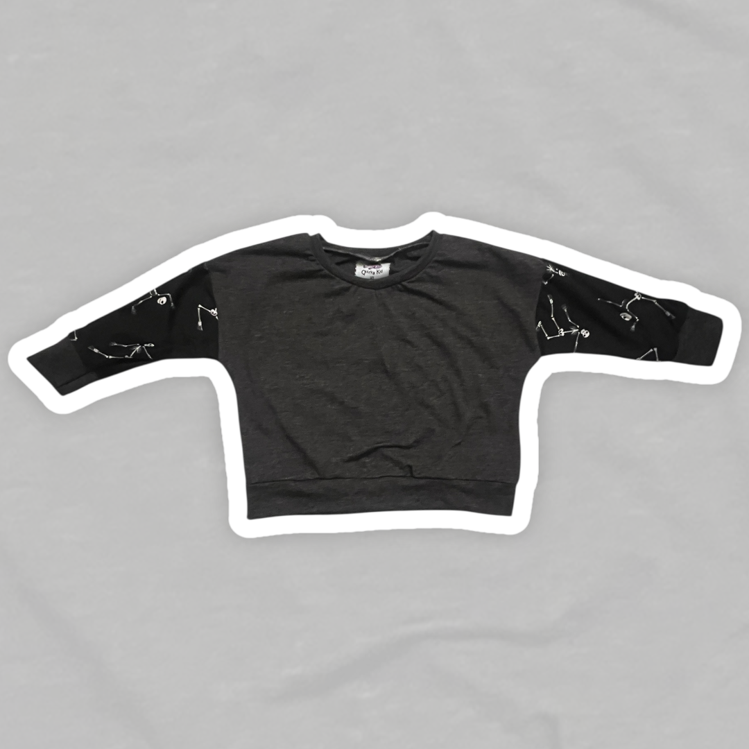 2T Grey Dancing Skeleton Long Sleeve Dolman