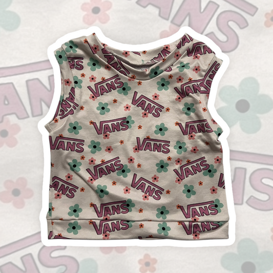 3T Floral Shoe Cropped Tank