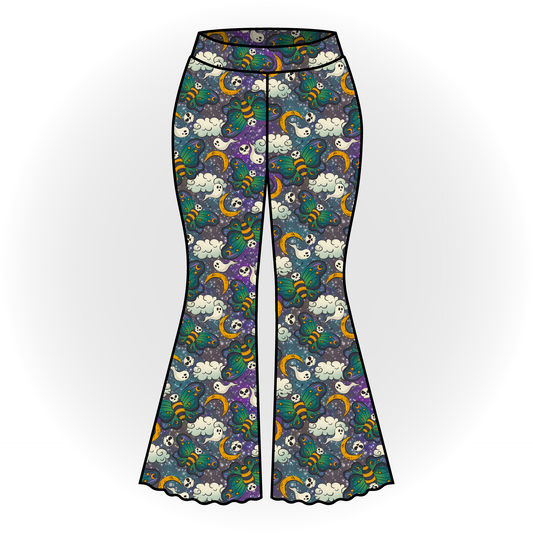 Skull Moth Bell Bottoms