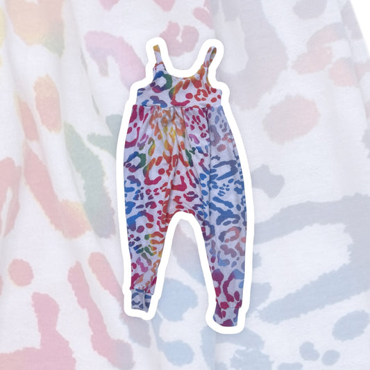 3T Rainbow Leopard Nap Romper