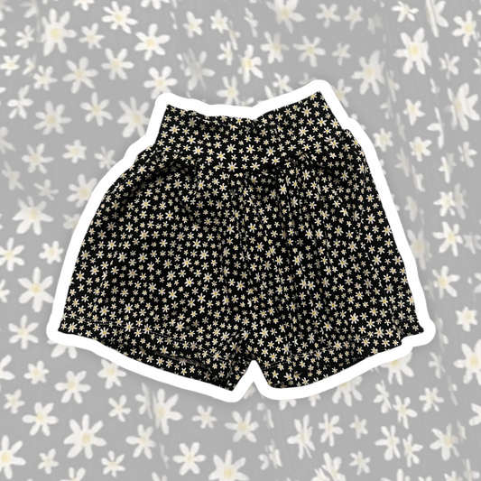 4T Daisies Rib Flowy Shorts