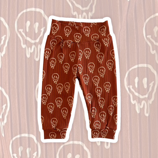 6-9M Rust Drippy Smileys Lounge Pants
