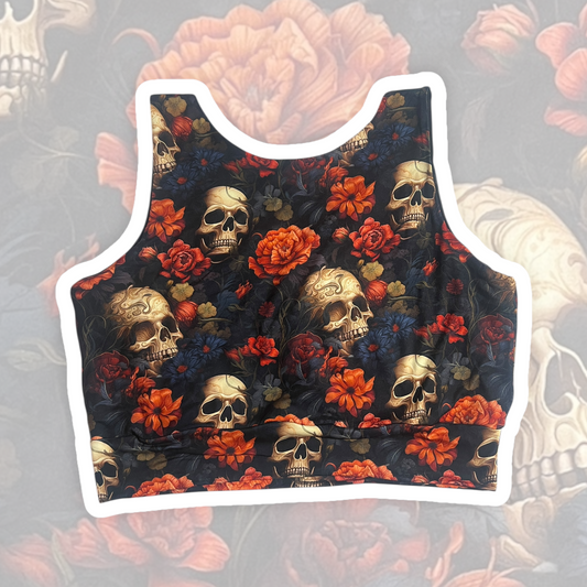 3X Floral Skulls Brami Top