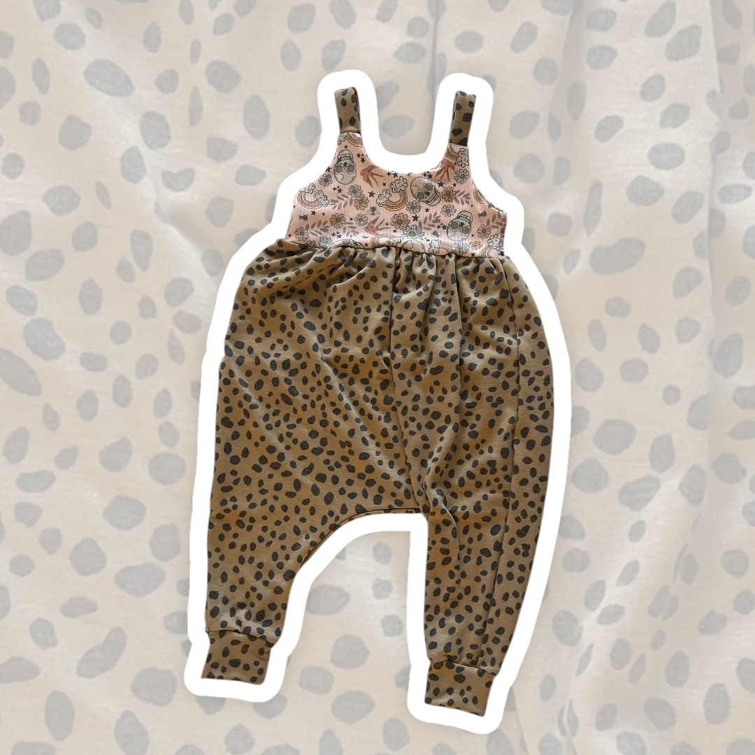 12-18M Skulls Rainbows and Spots Napa Romper