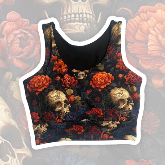 Medium Floral Skulls Brami Top