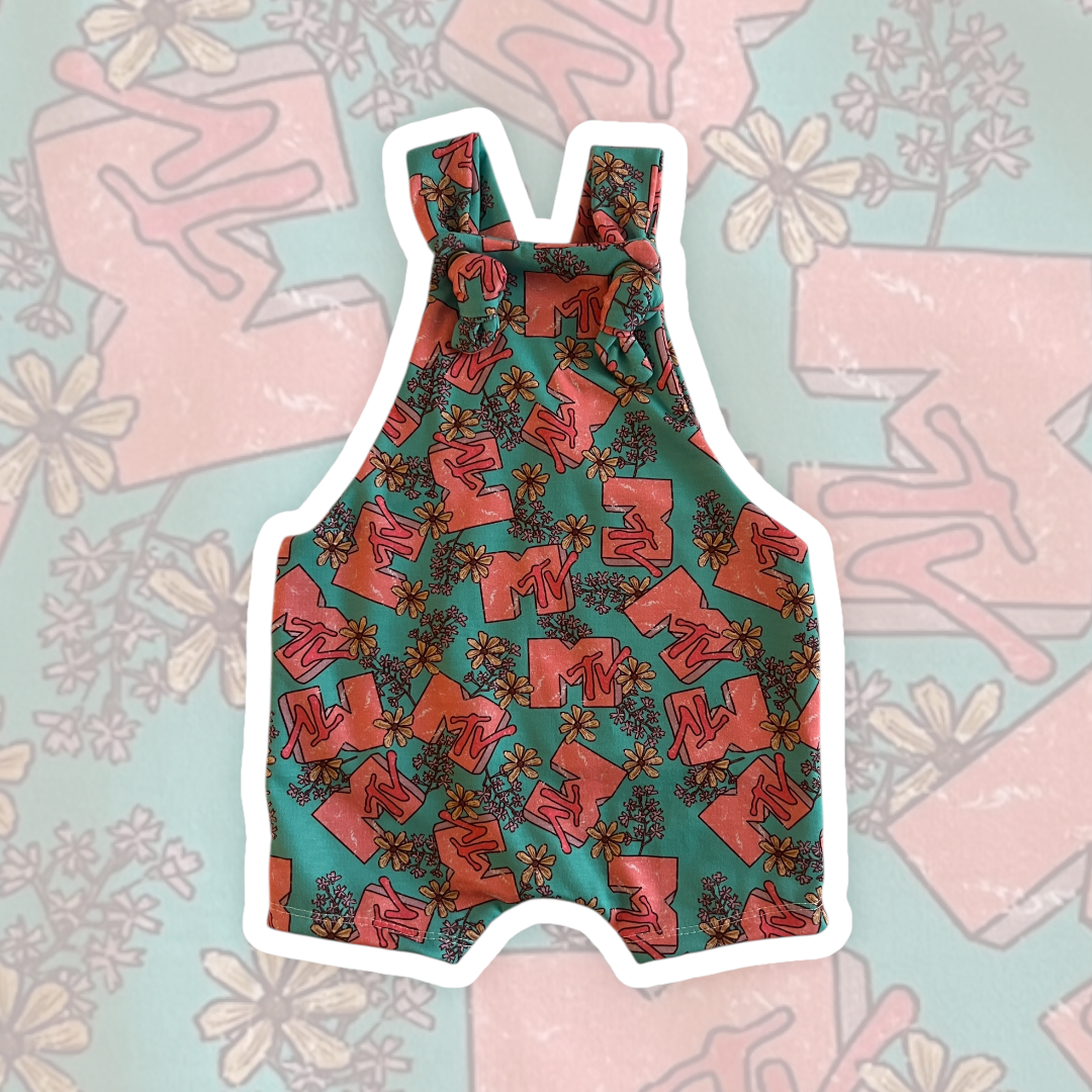 12-18M Turquoise MTV Shorts Overalls