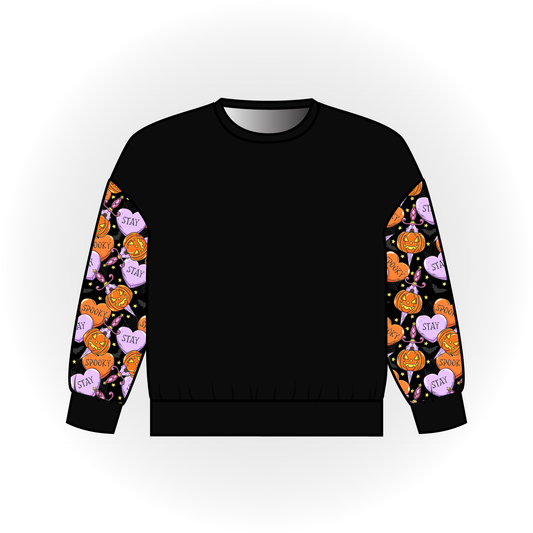 Stay Spooky Colorblock Long Sleeve Dolman Top
