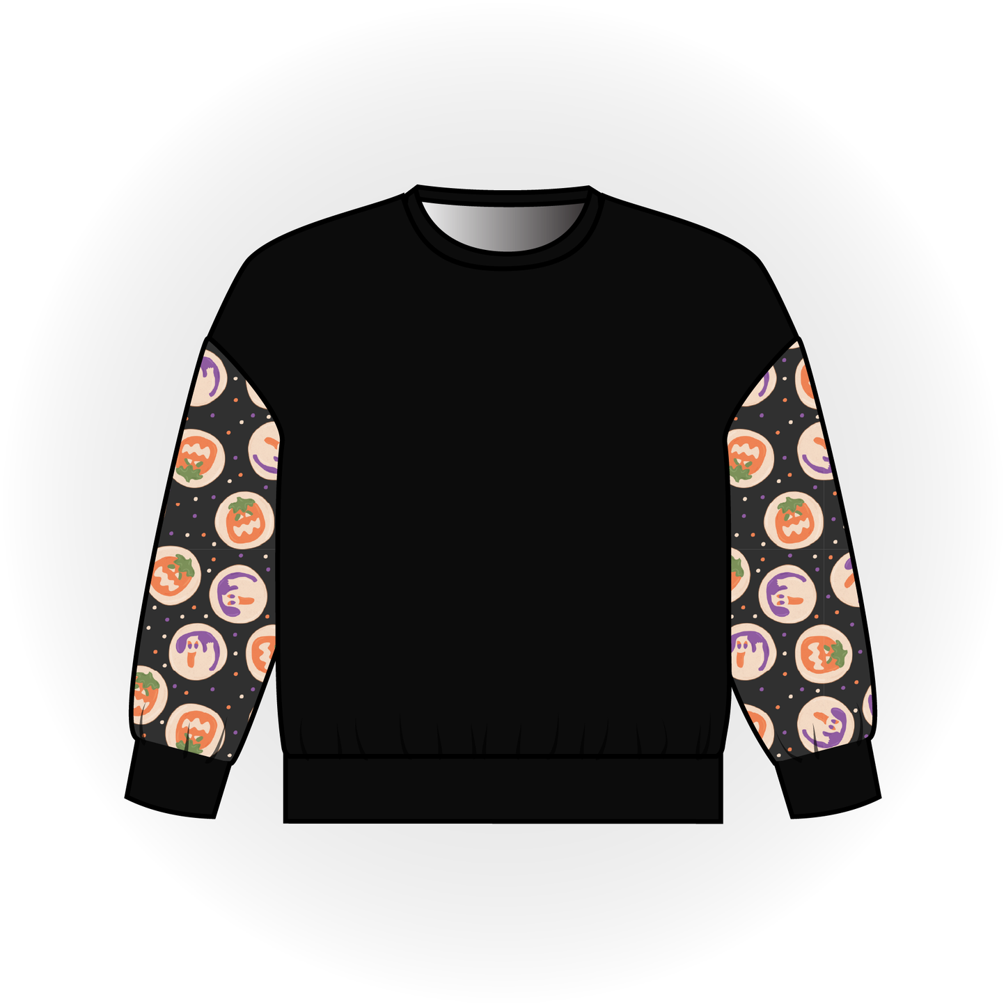 Halloween Cookie Colorblock Long Sleeve Dolman Top