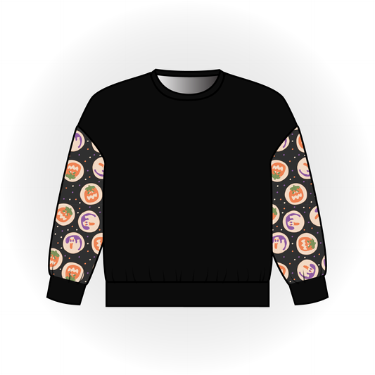 Halloween Cookie Colorblock Long Sleeve Dolman Top