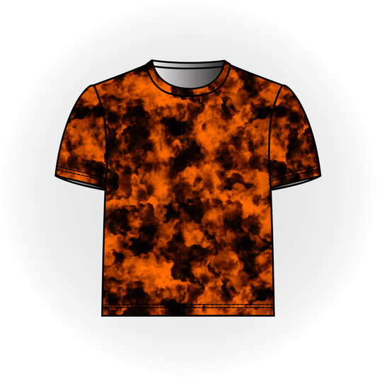 Orange and Black Tie Dye Basic Tee